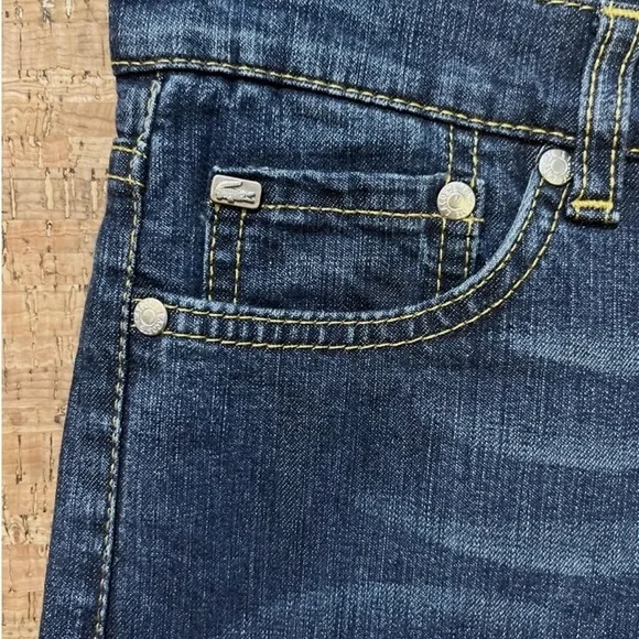 Lacoste Blue Boot Cut Jeans with Gold Stitching - Picture 6 of 7
